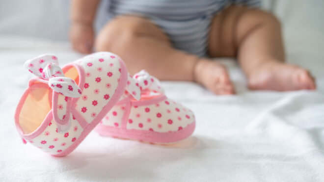 pink baby shoes