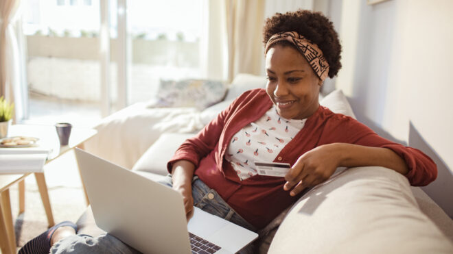 woman shopping online