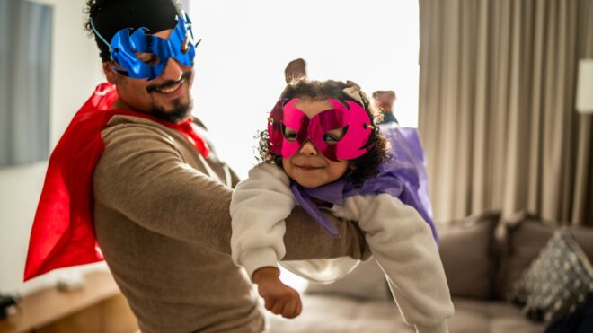 dad playing with daughter