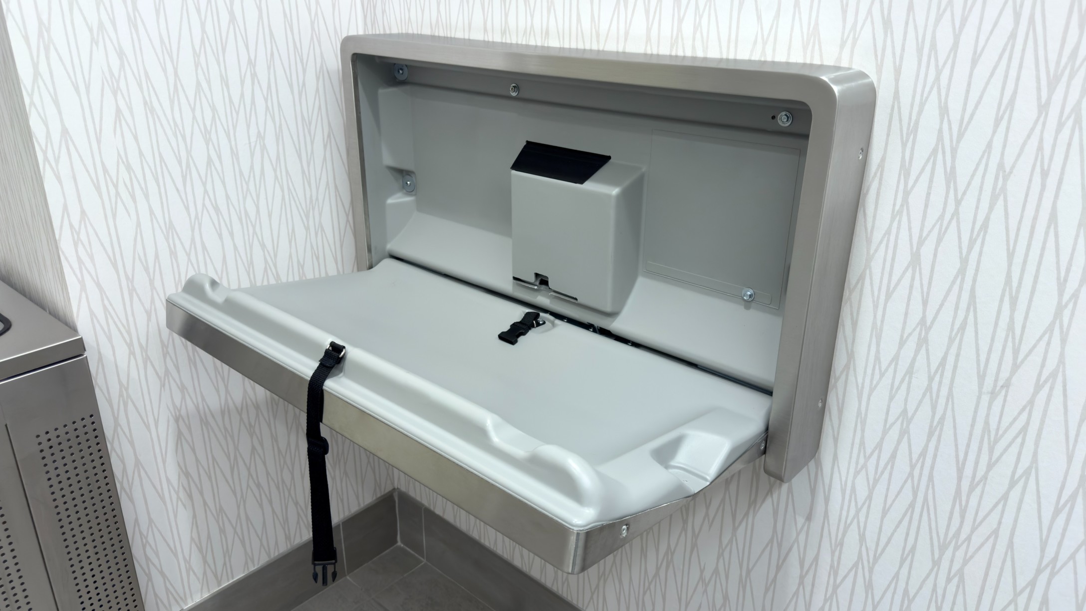 Changing table in bathroom