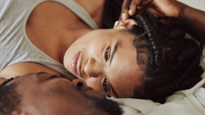 A couple in bed