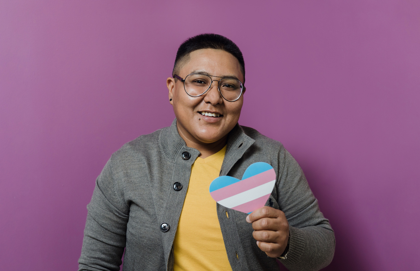 Latin transgender woman portrait in Mexico, Hispanic homosexual person from lgbt community in Latin America