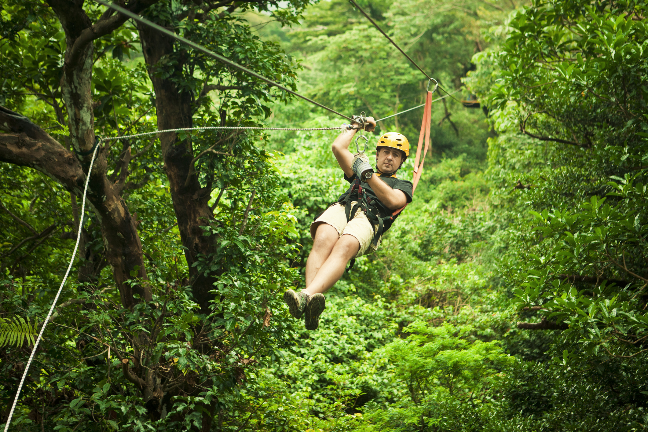 man during a Canopy Tour Costa Rica