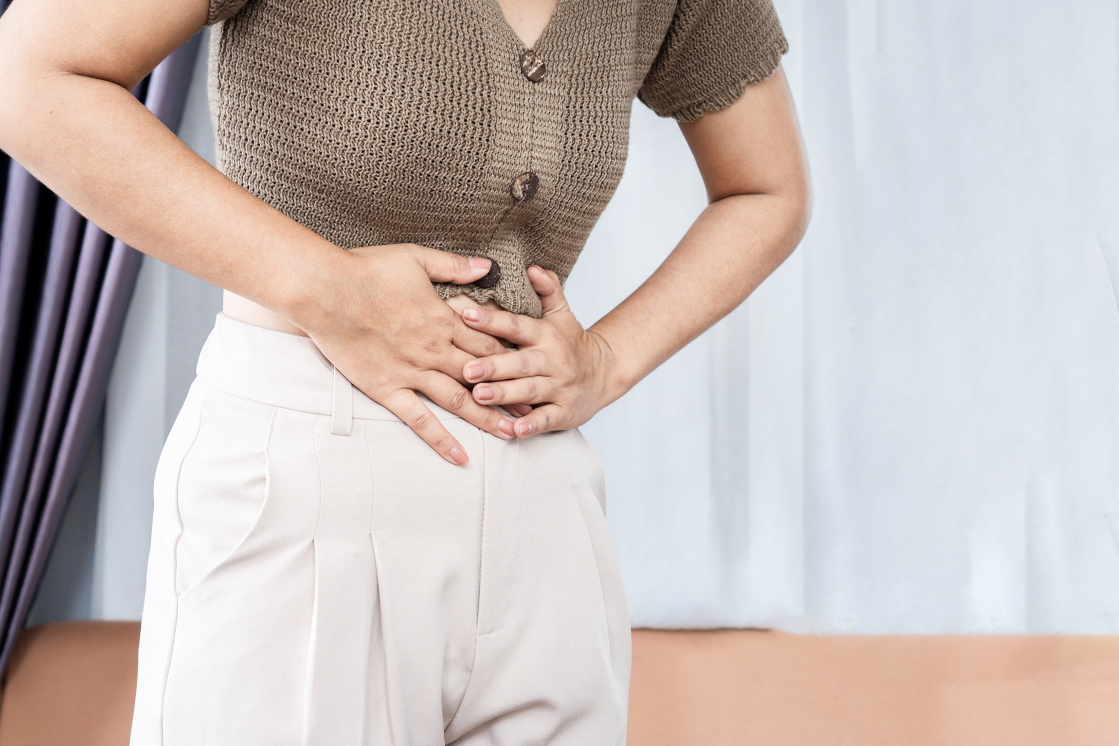 woman with stomach ache
