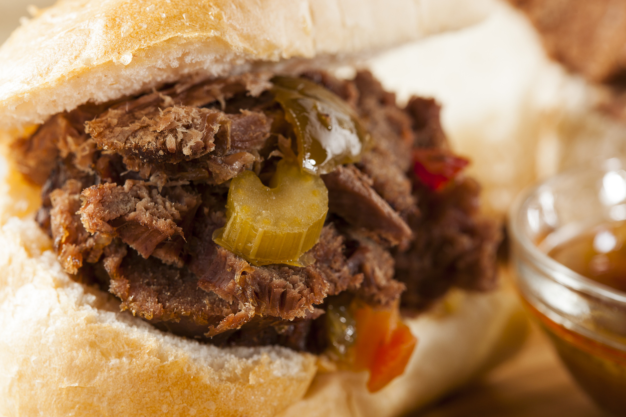 Juicy Homemade Italian Beef Sandwich