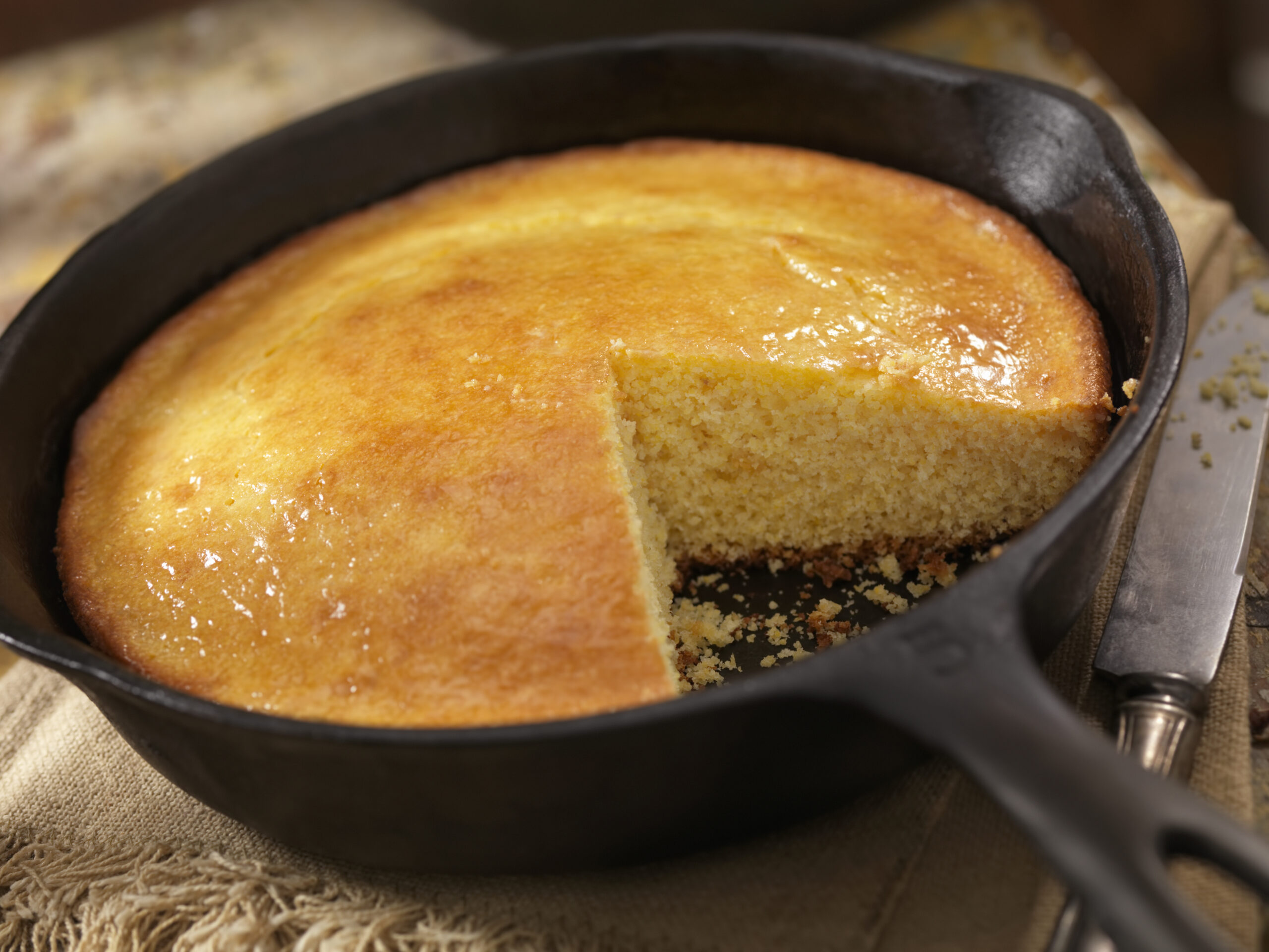 Corn Bread in a Cast Iron Skillet
