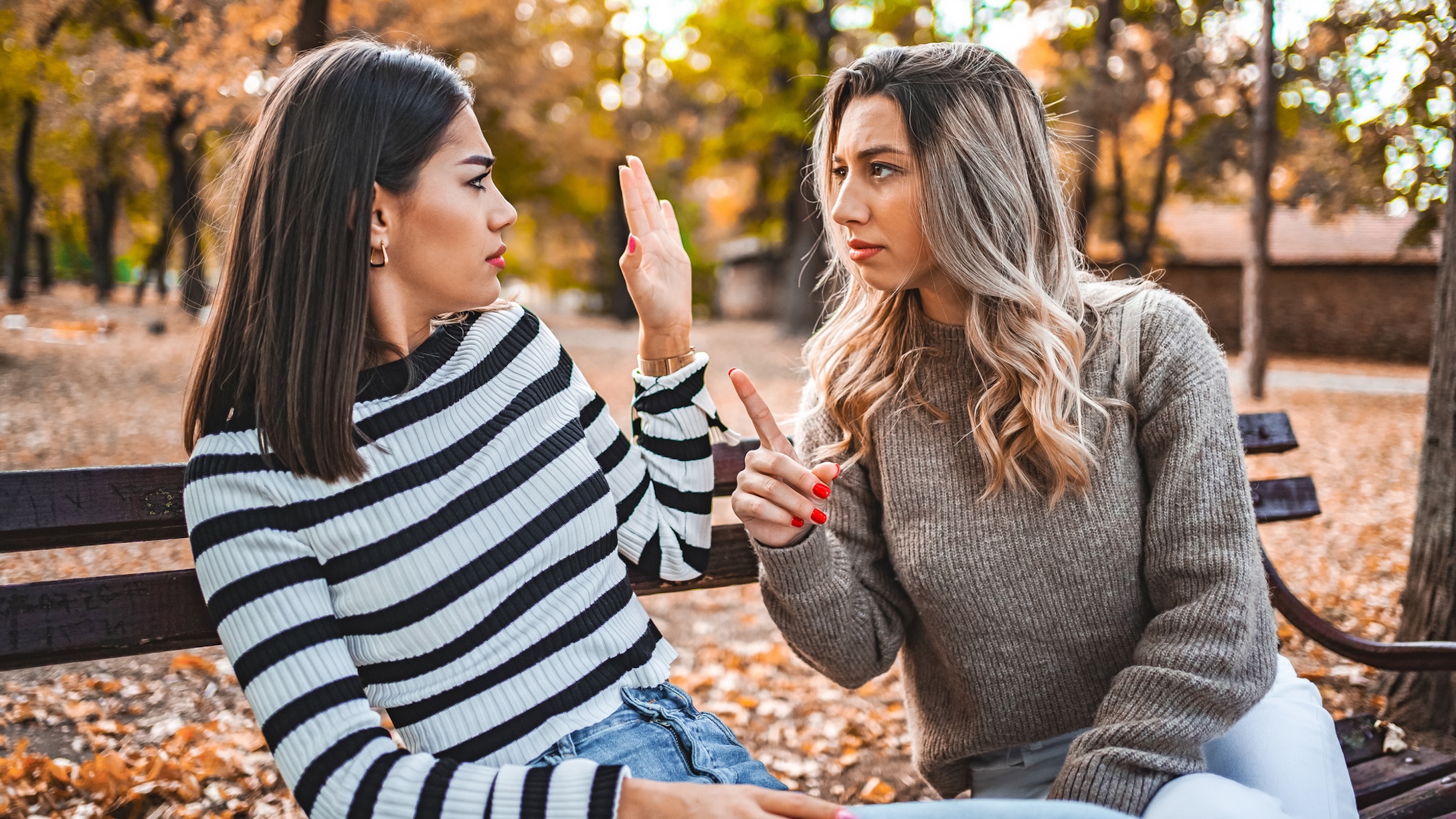 woman mad at sister