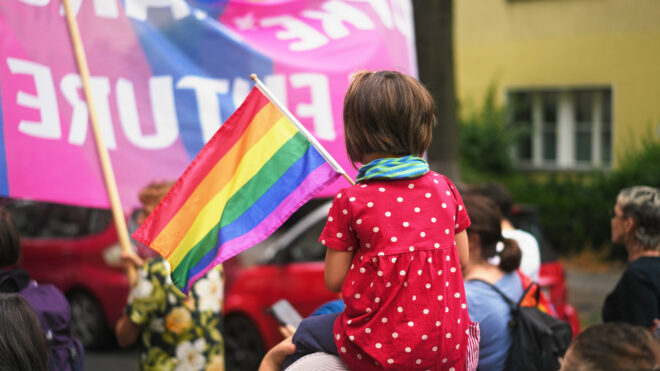 Child at a pride parade