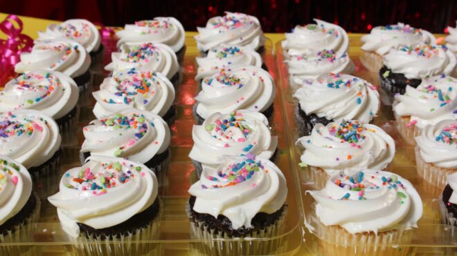 Birthday cupcakes with sprinkles