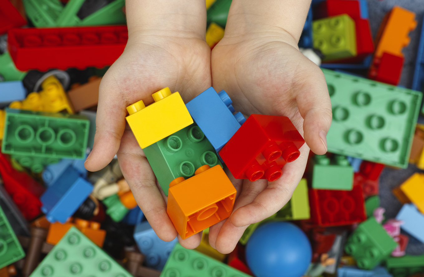 LEGO Duplo Bricks in childs hands