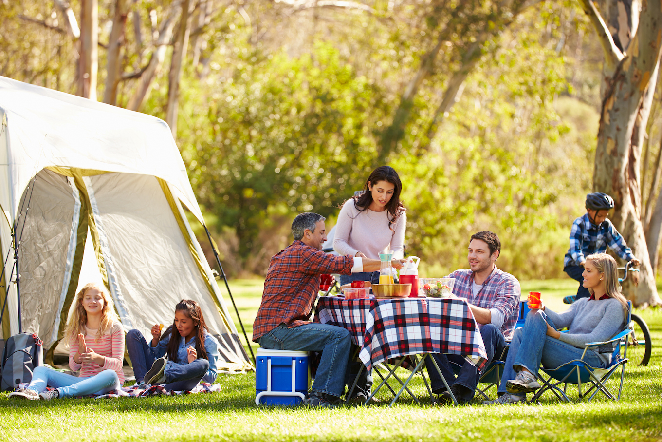 Families camping