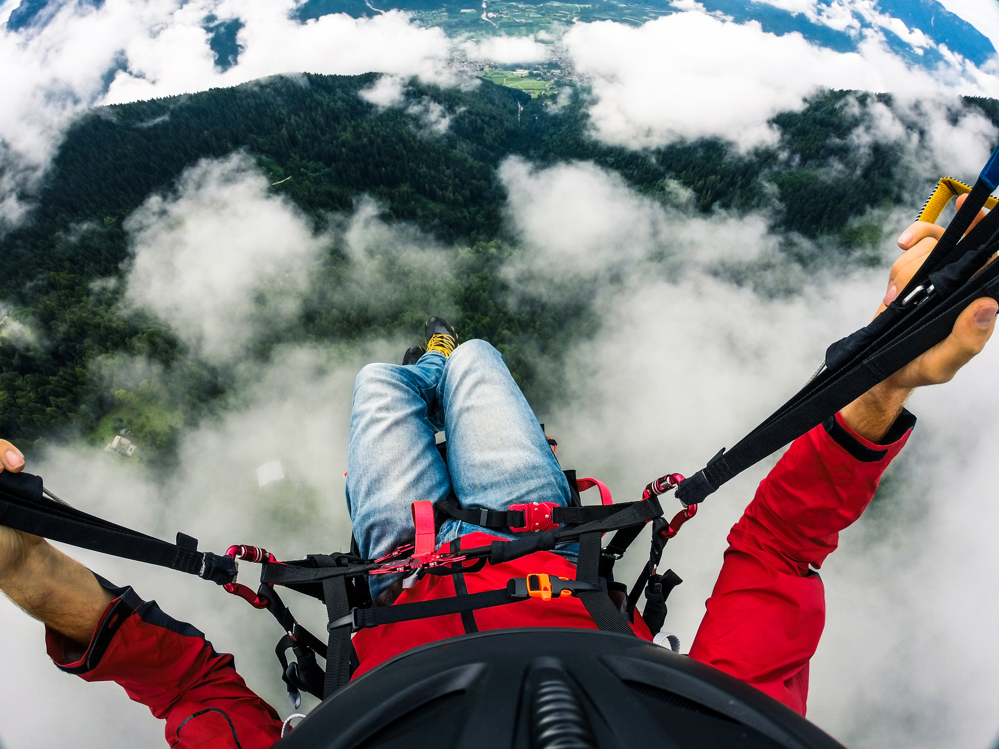 Paraglider's point of View, Flying over the Clouds