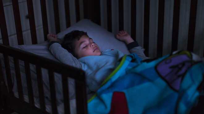 A toddler sleeping