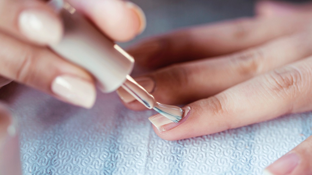 Mom painting nails