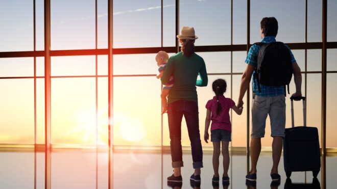 family in airport