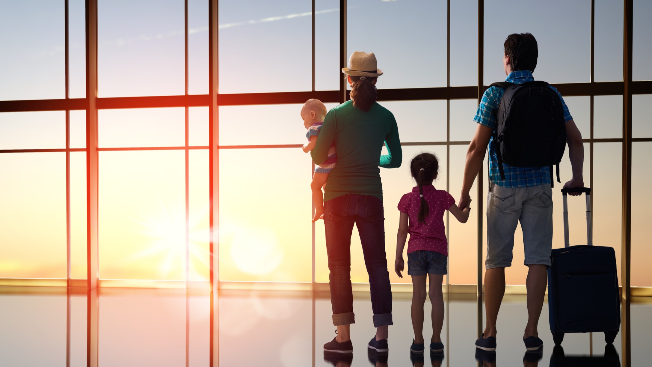 family in airport