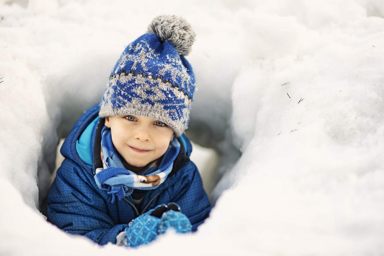 Little boy enjoying winter