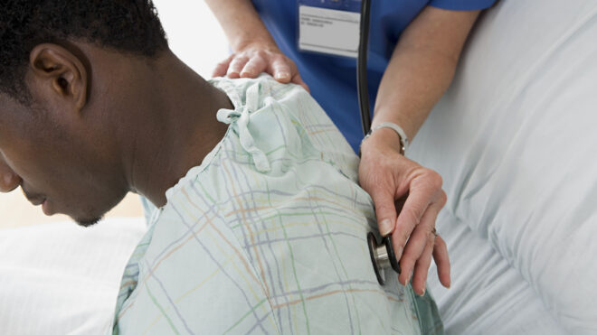 man at doctor's exam
