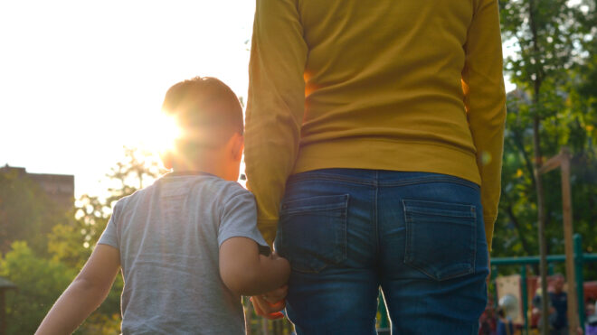 mom with son