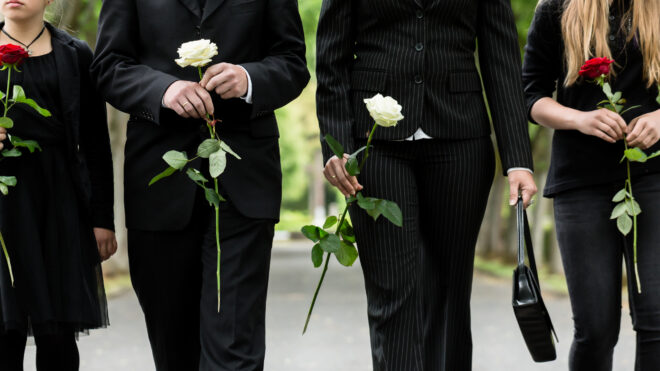 family at funeral