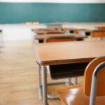 School classroom with blackboard
