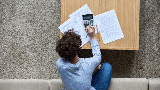 working on taxes