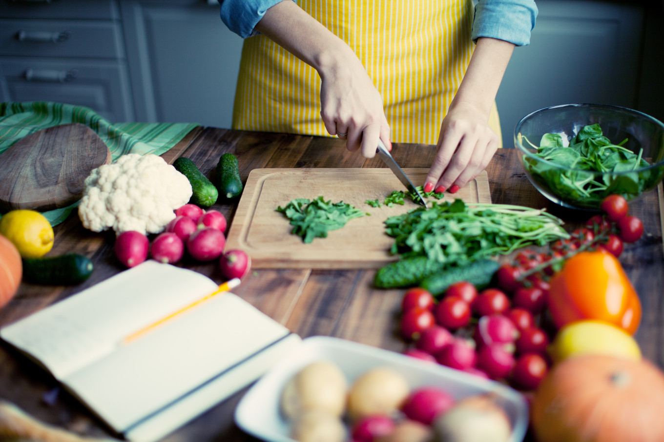 Chopping vegetables