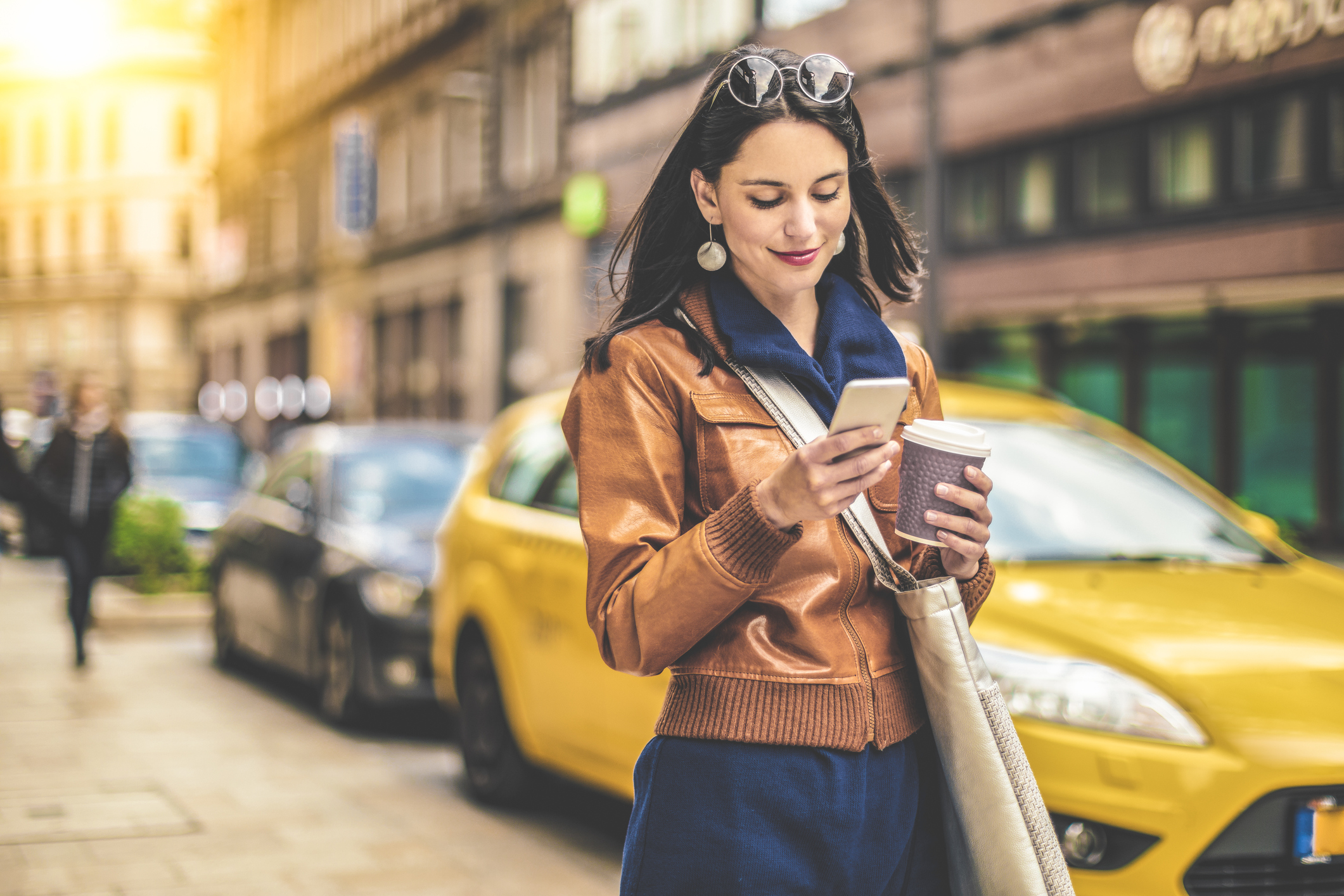 Beautiful woman spending time in the city