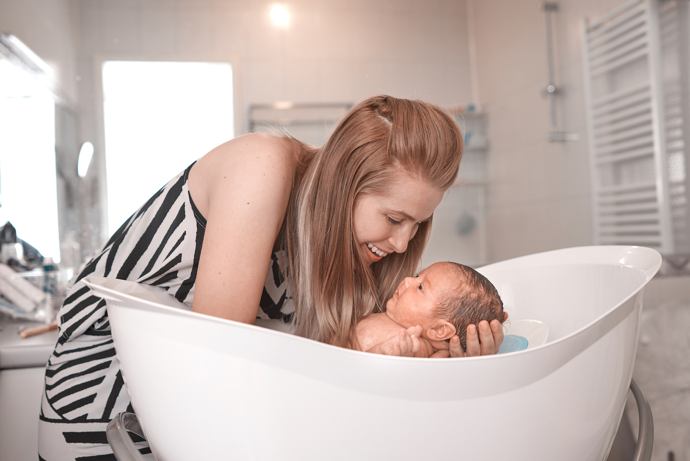 cute girl inside bathtub