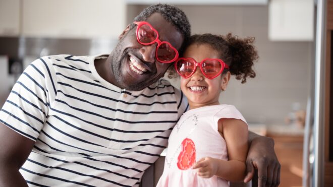 dad and daughter celebrating valentine's day