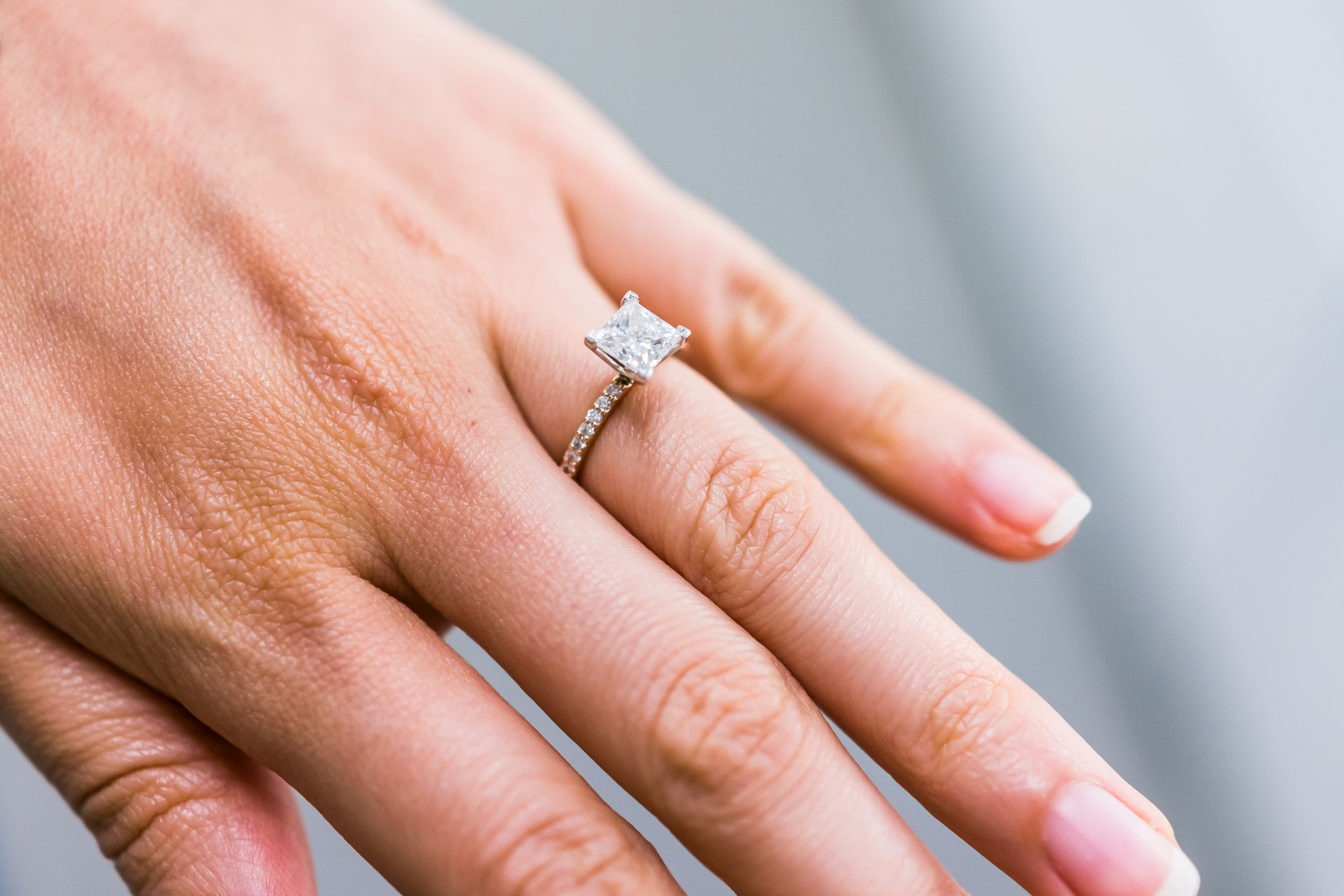 woman wearing engagement ring