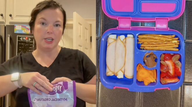 mom and packed lunch