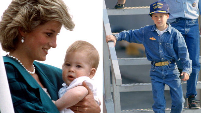 Baby Prince Harry with Princess Diana
