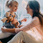 mom and daughter snow day
