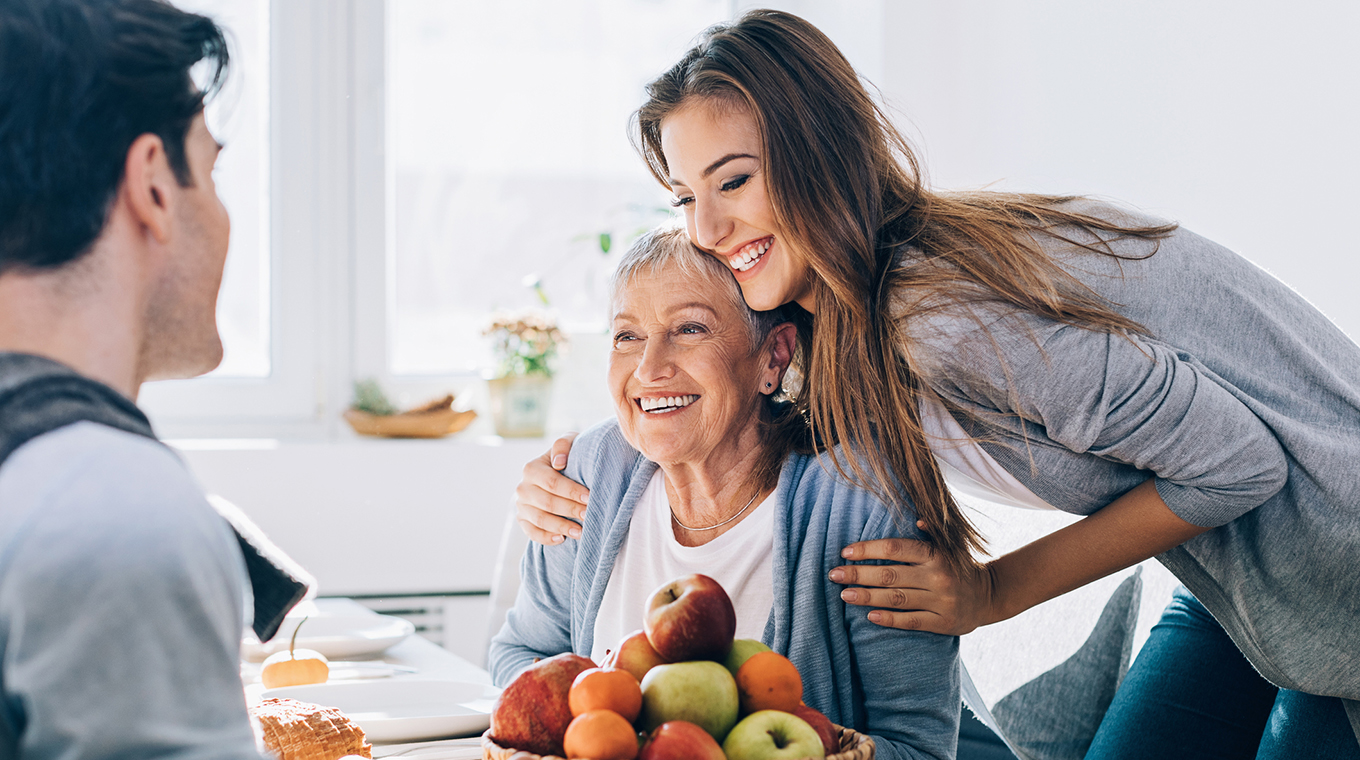 Visiting grandmother's home