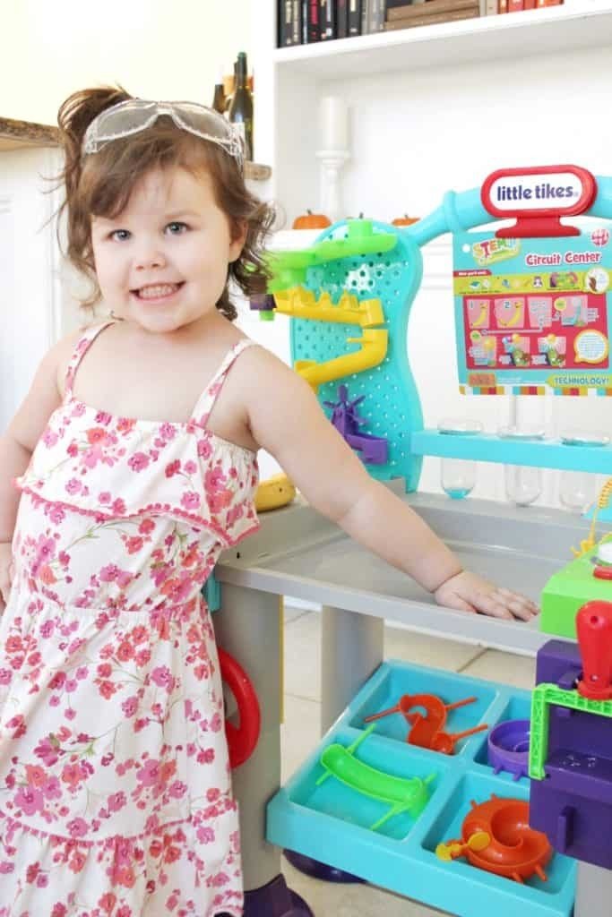 Preschooler with STEM lab