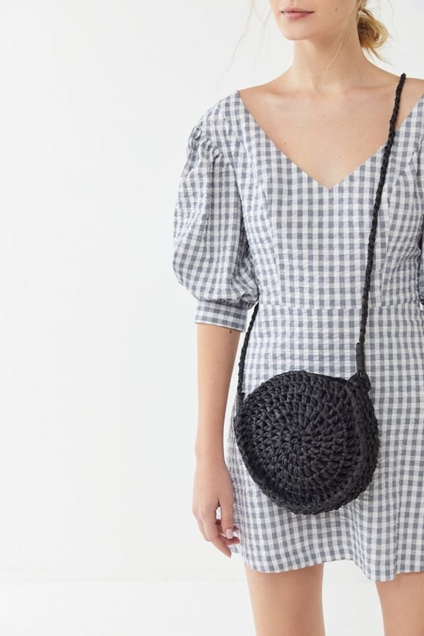 Soft Straw Circle Crossbody Bag
