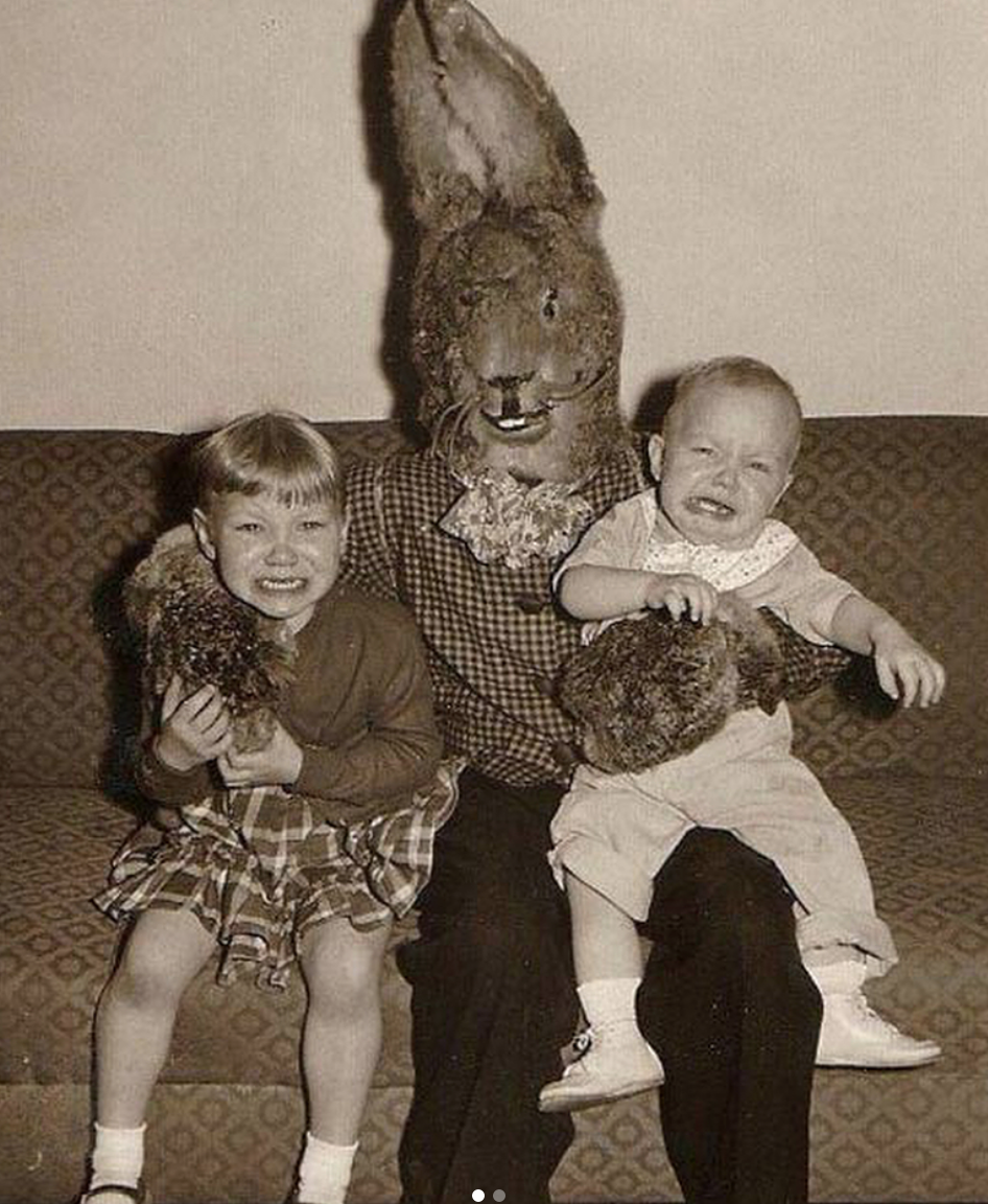 scary vintage easter bunny