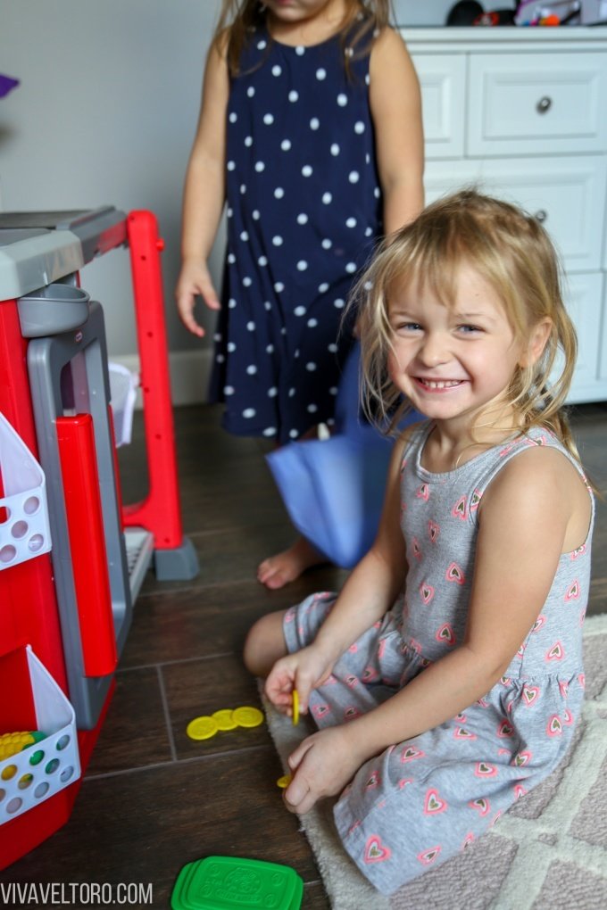 Little girl smiling at playdate