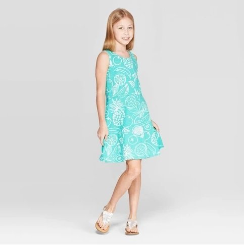 Girls Fruit Print Tank Knit Dress - Cat & Jack Green