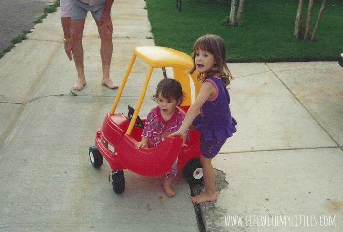 Old family photo with Cozy Coupe