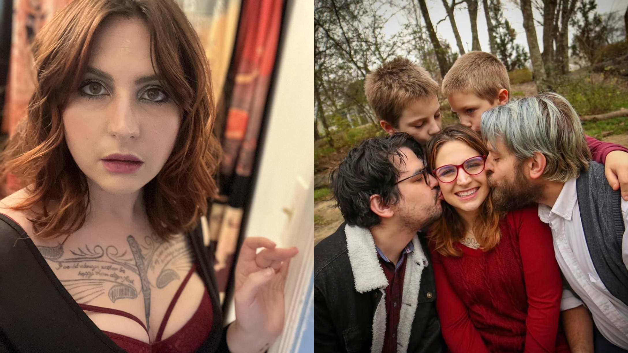 polyamorous woman and her family