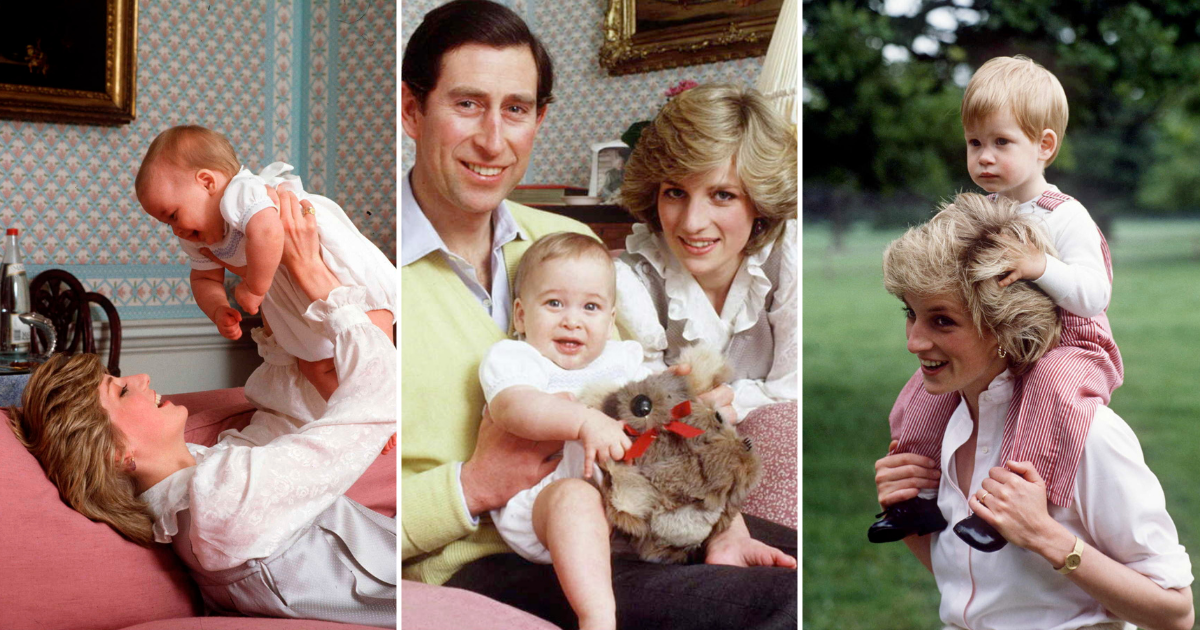princess diana life at home social collage image