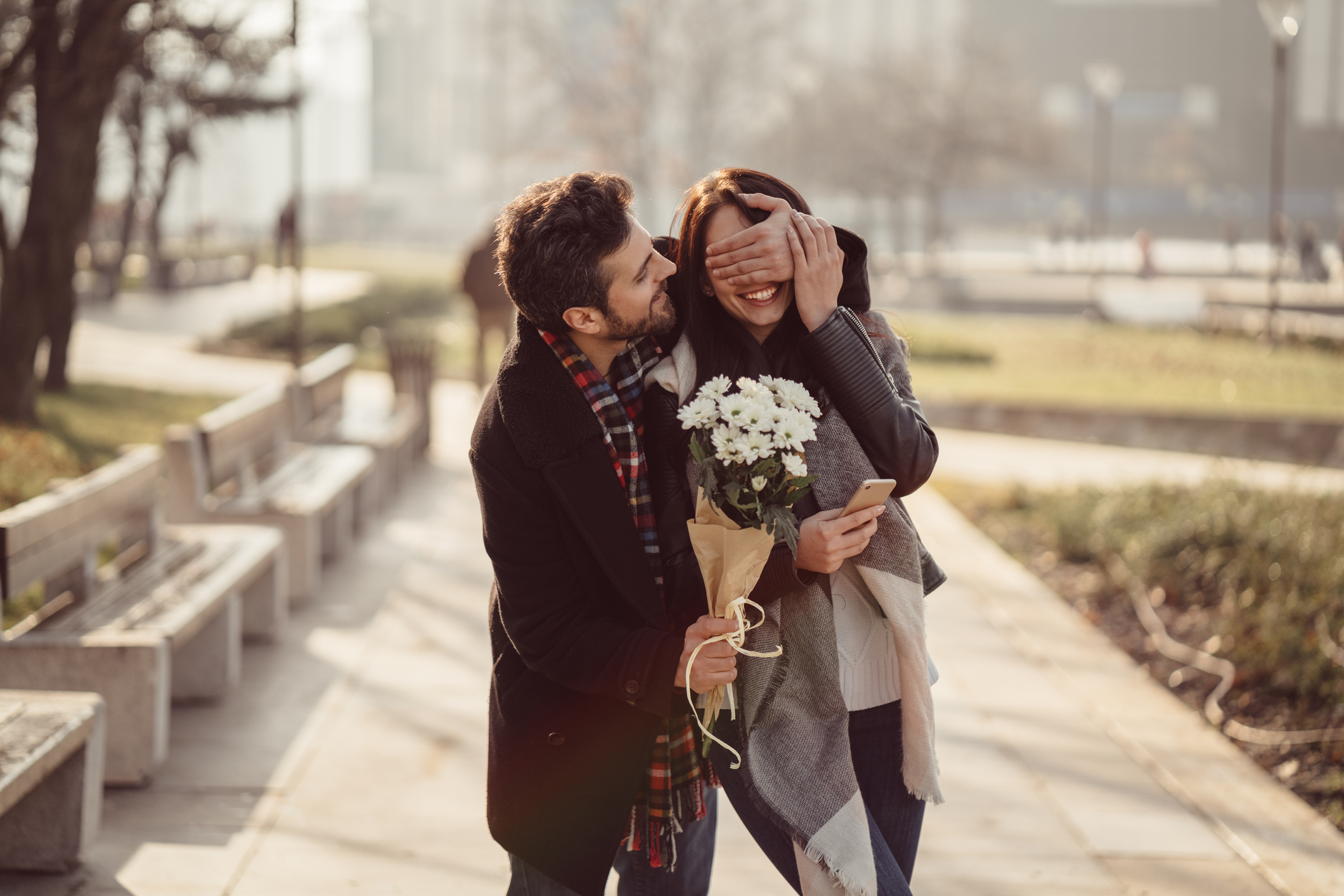 Couple dating on Valentine's day