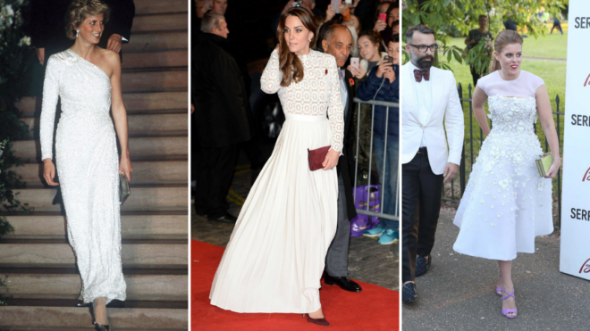 royal women iconic white dresses social image collage