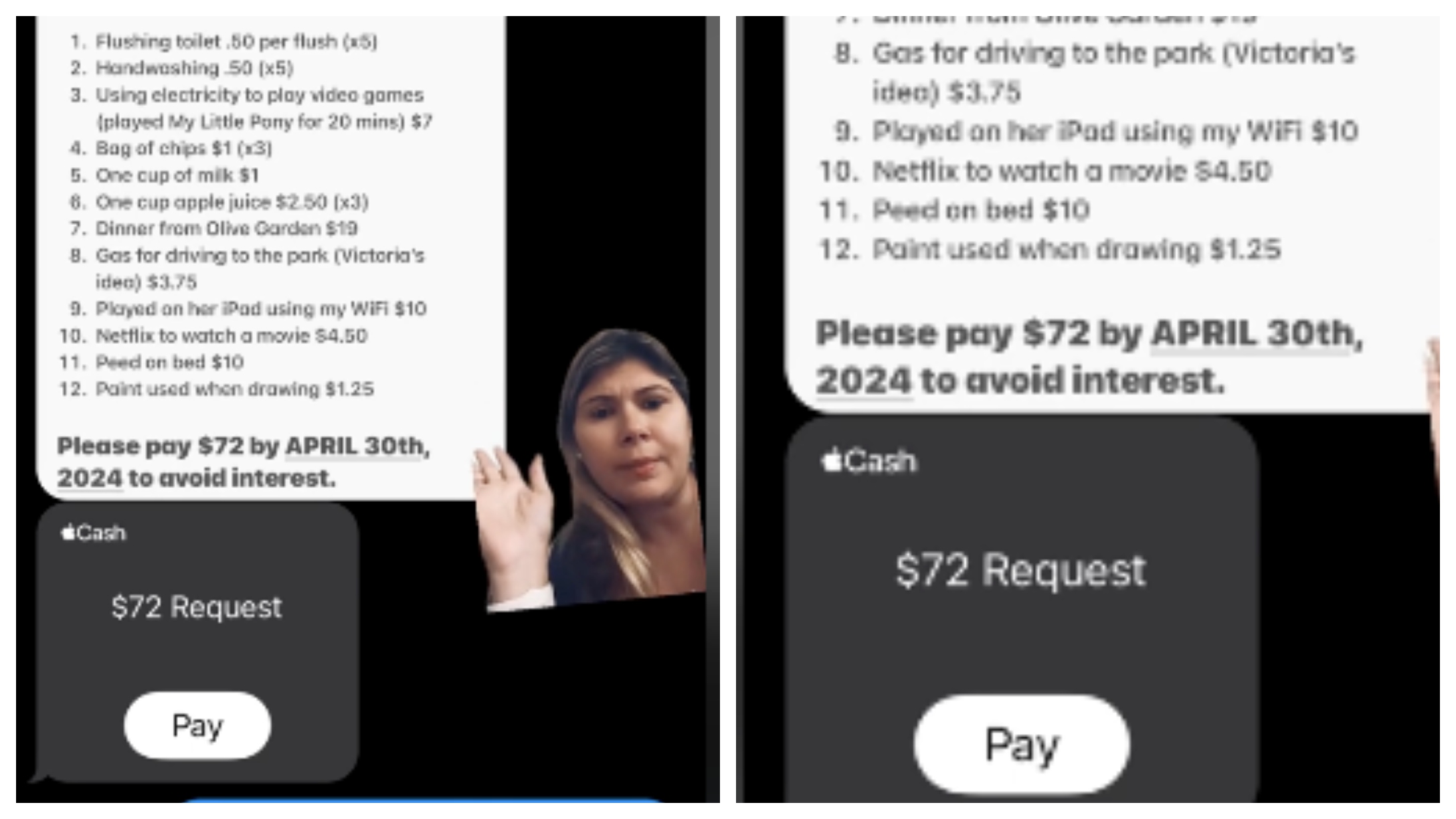 sister invoice babysitting daughter tiktok