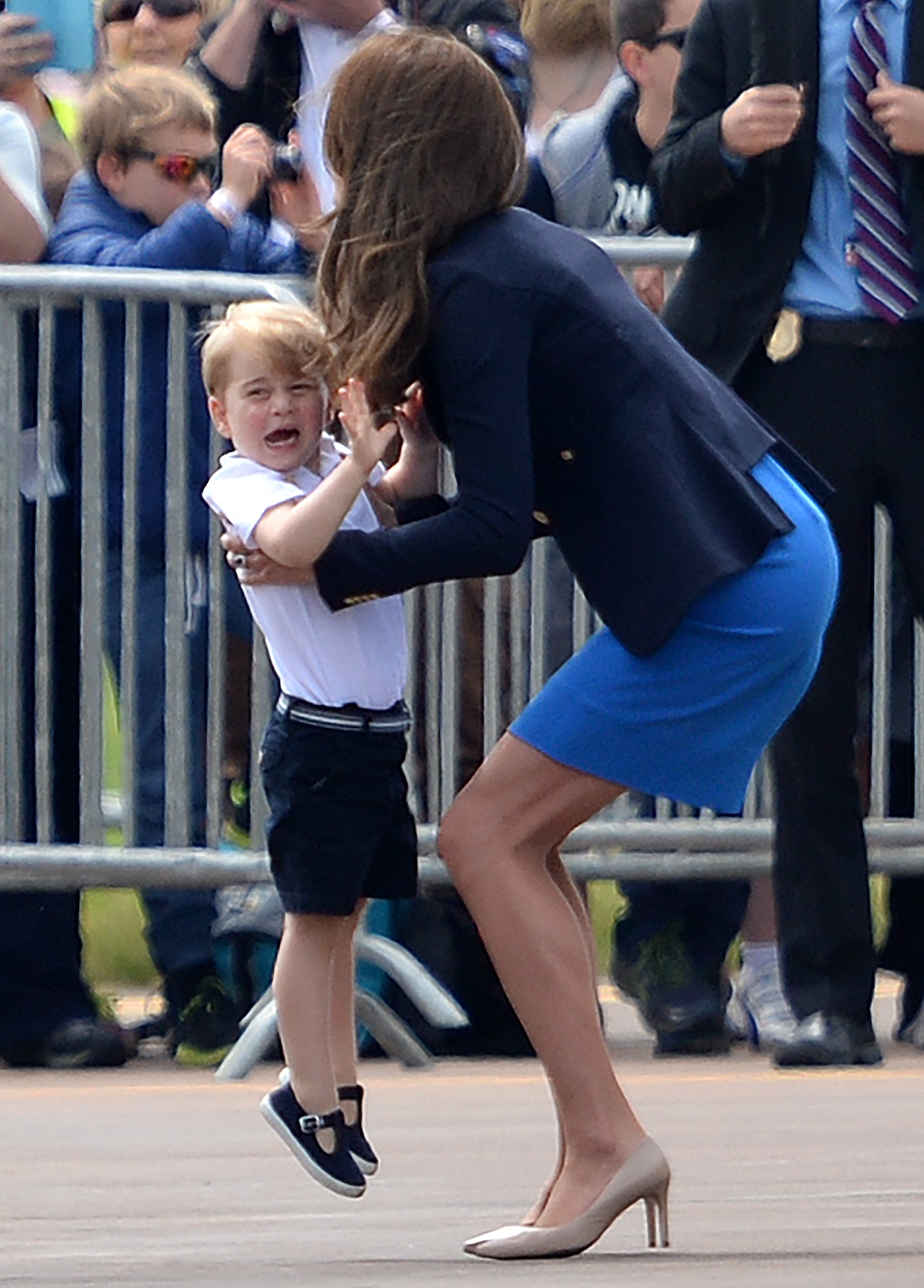 The Duke & Duchess of Cambridge & Prince George at RAF Fairford