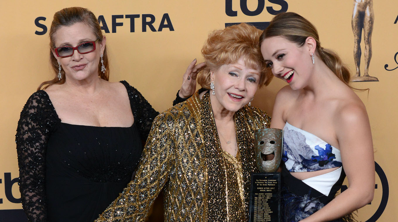 Debbie Reynolds and Carrie Fisher at the 21st Screen Actors Guild Awards in Los Angeles