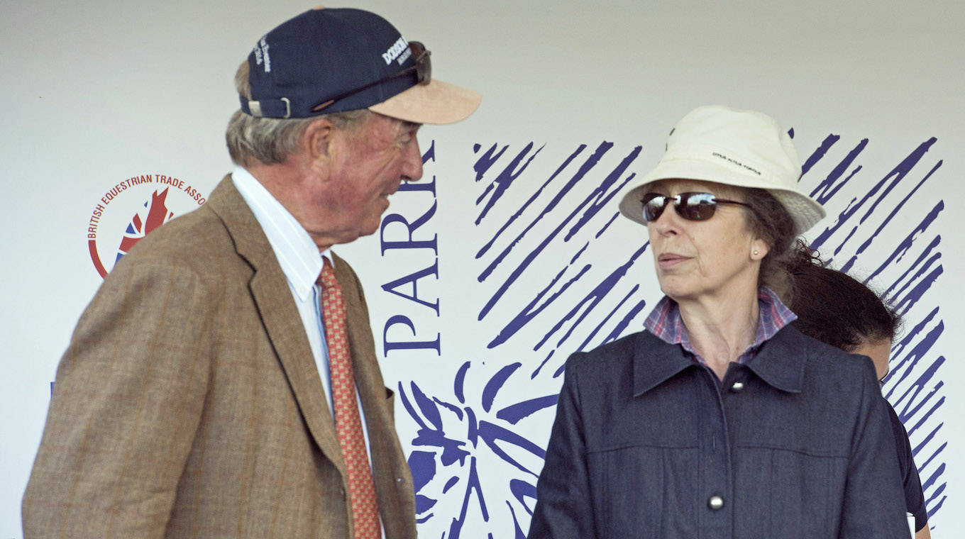 Princess Anne and ex-husband Mark Phillips are seen at Gatcombe Horse Trials