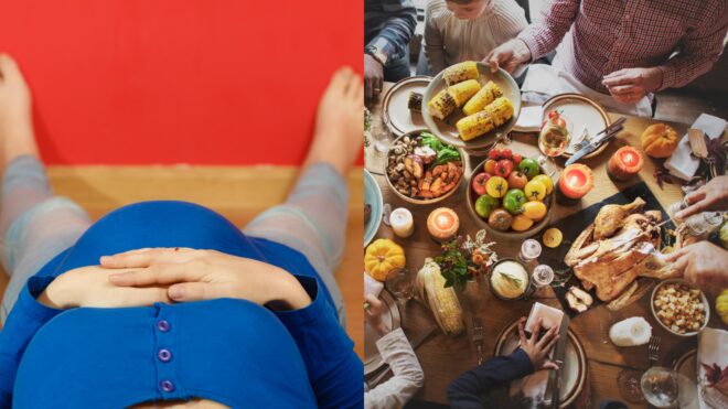 Thanksgiving Dinner pregnant woman